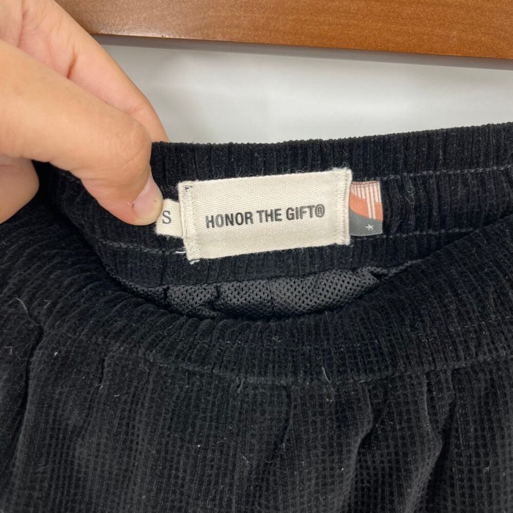 Honor the Gift Piping Track Pants Black Small Corduroy Community Arts - Picture 6 of 9